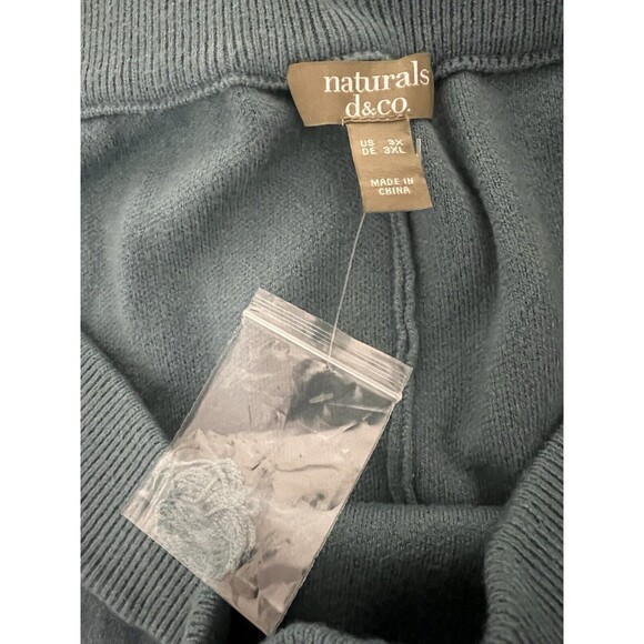 Naturals D&Co Jade Green Elastic Waist Wide Leg Comfy Pants Size 3X NWOT - Picture 7 of 12